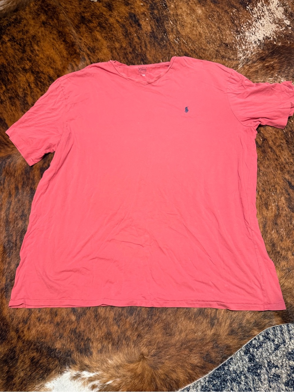 Polo Ralph Lauren Men's Pink Salmon 100% Cotton V-Neck T-Shirt 3XLT